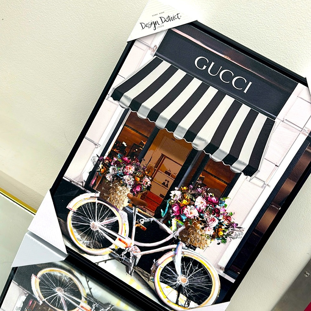 ❤️‍🔥SOLD❤️‍🔥🚲🌸 DESIGNER FRAMED WALL ART 🖼️